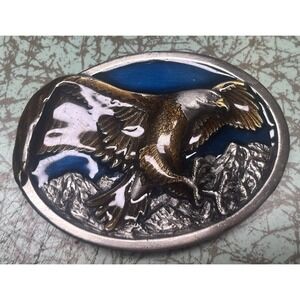Vintage Eagle Belt Buckle By Bergamot Brass Works W146 1984 Made In The USA
